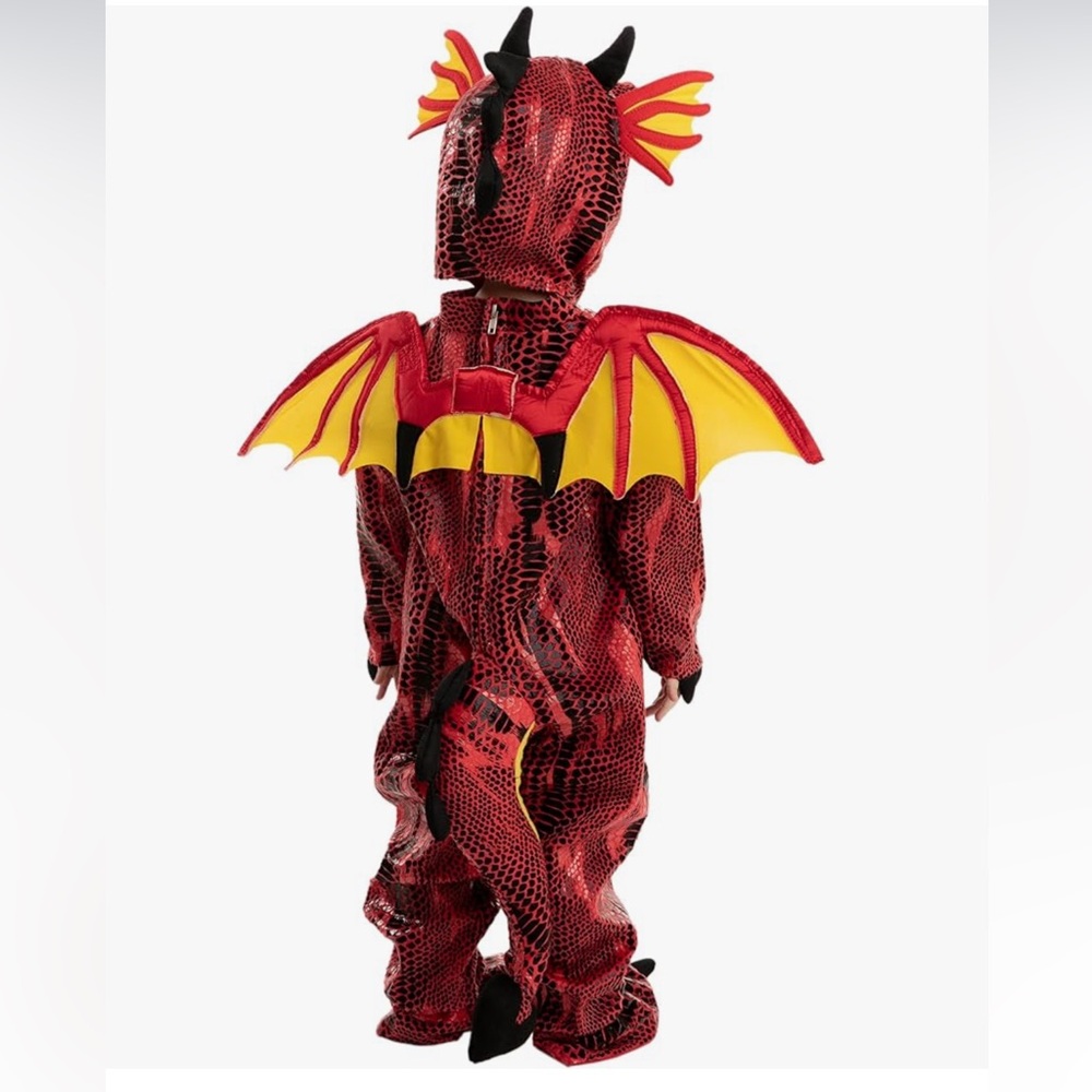 NWT Fire Dragon Dinosaur Costume for Kids Unisex. Size S. Fit 3-7 Yrs Kid - Picture 3 of 7